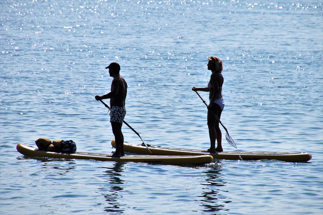 Paddle pêche bouée tractée lac Gastes